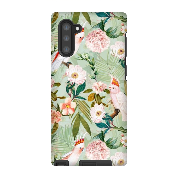 Galaxy Note 10 StrongFit Vintage Cockatoos Flowers Jungle by  Utart