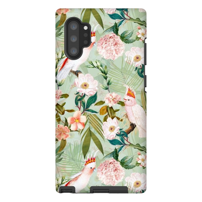 Galaxy Note 10 plus StrongFit Vintage Cockatoos Flowers Jungle by  Utart
