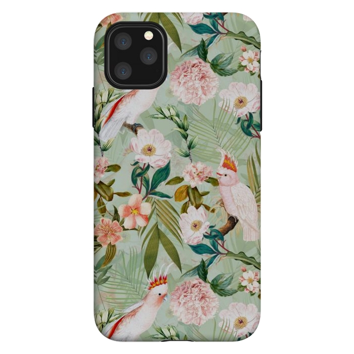 iPhone 11 Pro Max StrongFit Vintage Cockatoos Flowers Jungle by  Utart