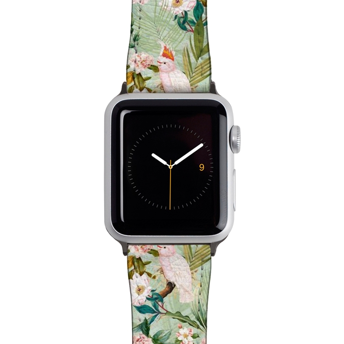 Watch 38mm / 40mm Strap PU leather Vintage Cockatoos Flowers Jungle by  Utart