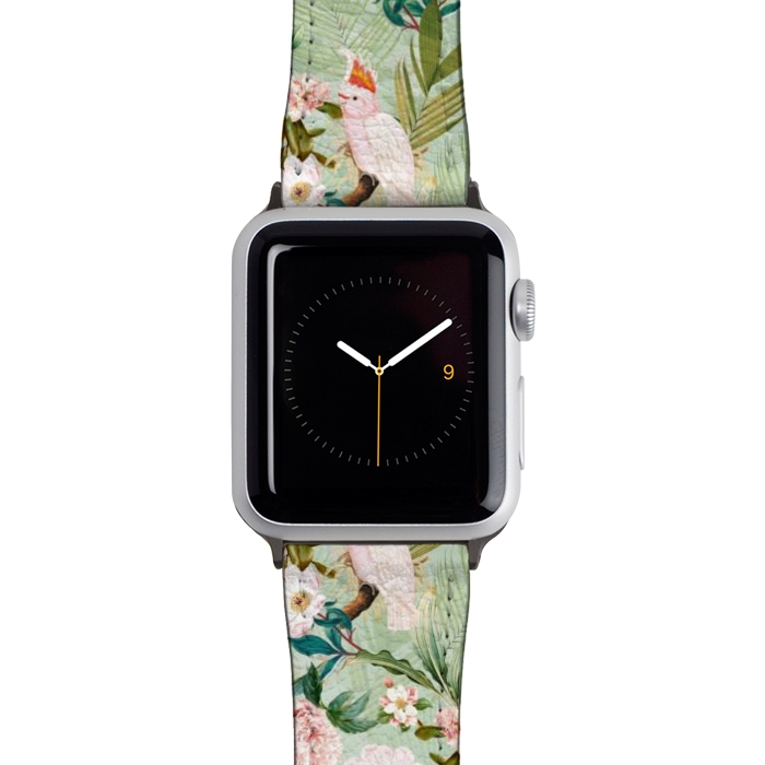 Watch 42mm / 44mm Strap PU leather Vintage Cockatoos Flowers Jungle by  Utart