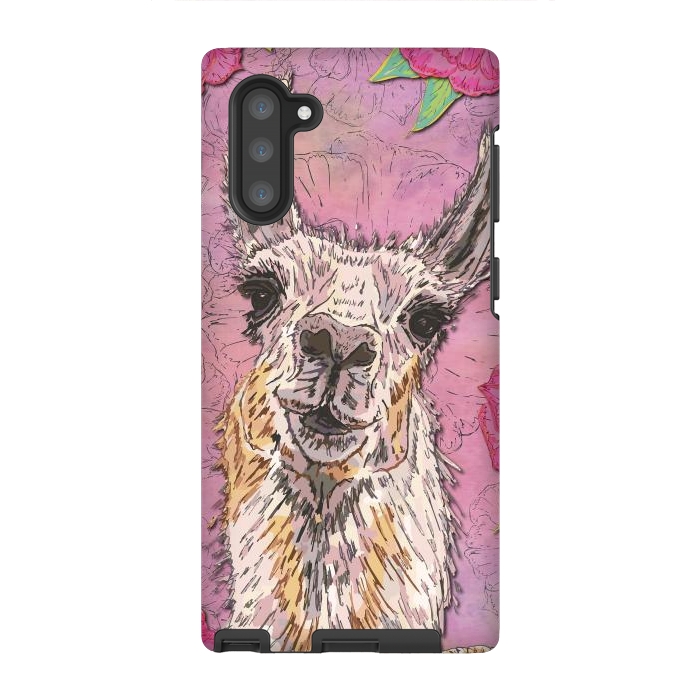 Galaxy Note 10 StrongFit Perfectly Pink Llama by Lotti Brown