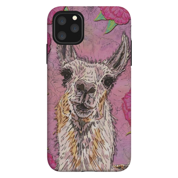 iPhone 11 Pro Max StrongFit Perfectly Pink Llama by Lotti Brown