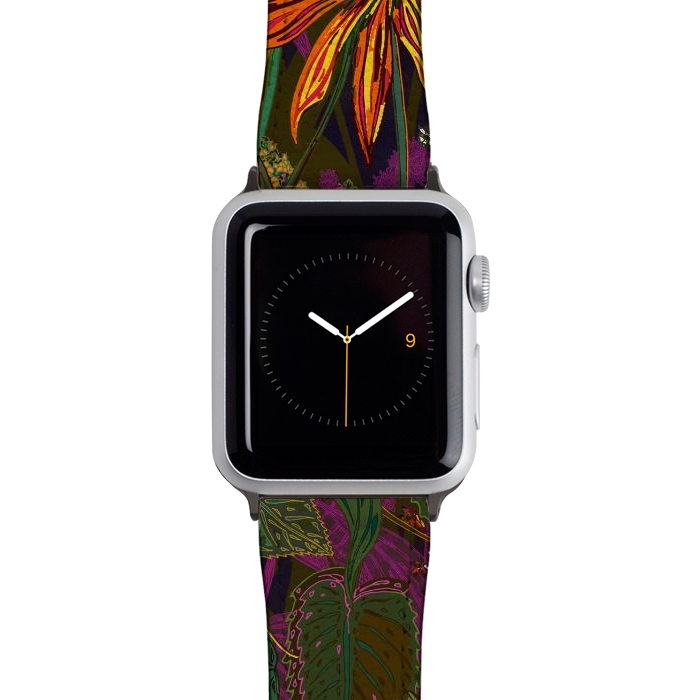Watch 38mm / 40mm Strap PU leather Autumn Flowers by Lotti Brown