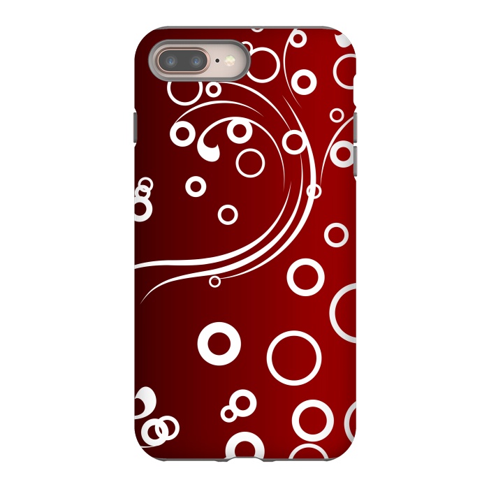 iPhone 7 plus StrongFit White Abstracts on Red by Texnotropio