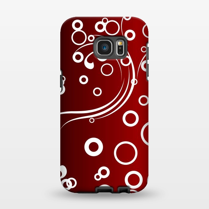 Galaxy S7 EDGE StrongFit White Abstracts on Red by Texnotropio