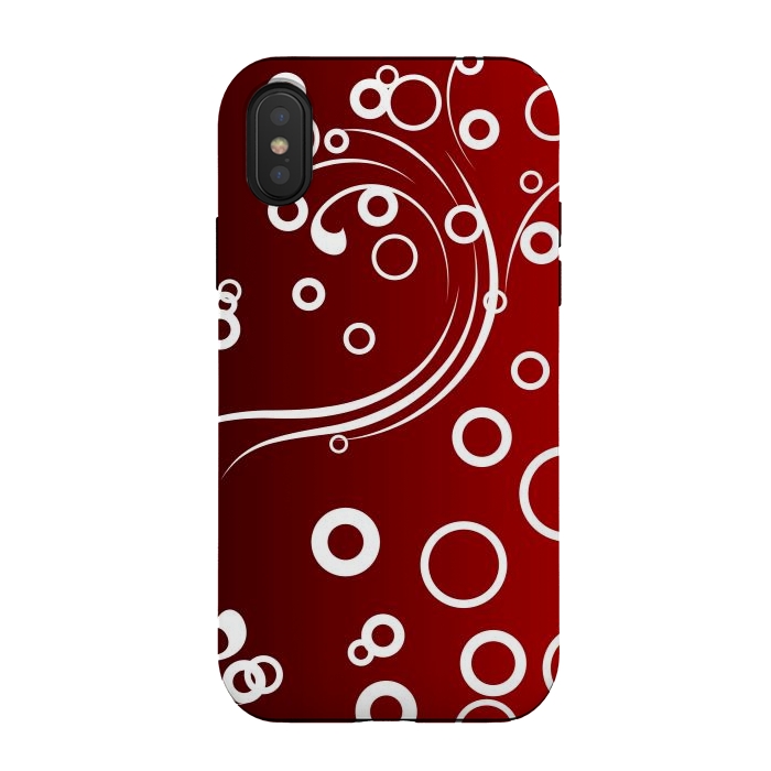 iPhone Xs / X StrongFit White Abstracts on Red by Texnotropio