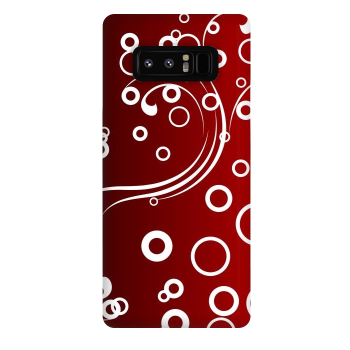 Galaxy Note 8 StrongFit White Abstracts on Red by Texnotropio
