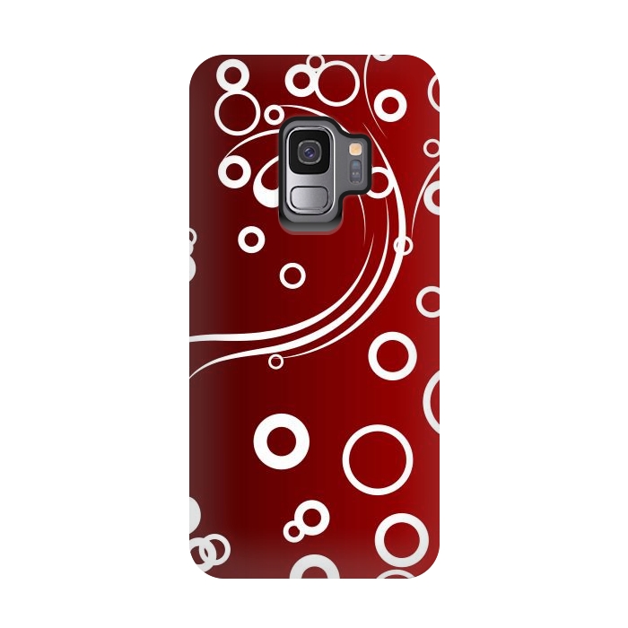 Galaxy S9 StrongFit White Abstracts on Red by Texnotropio