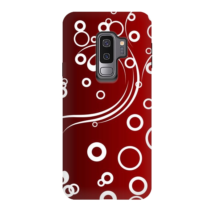 Galaxy S9 plus StrongFit White Abstracts on Red by Texnotropio