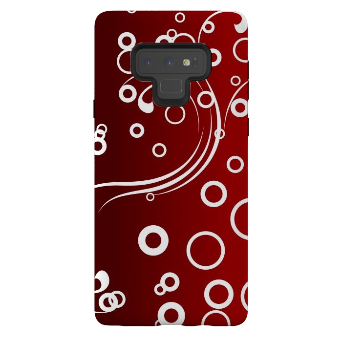 Galaxy Note 9 StrongFit White Abstracts on Red by Texnotropio