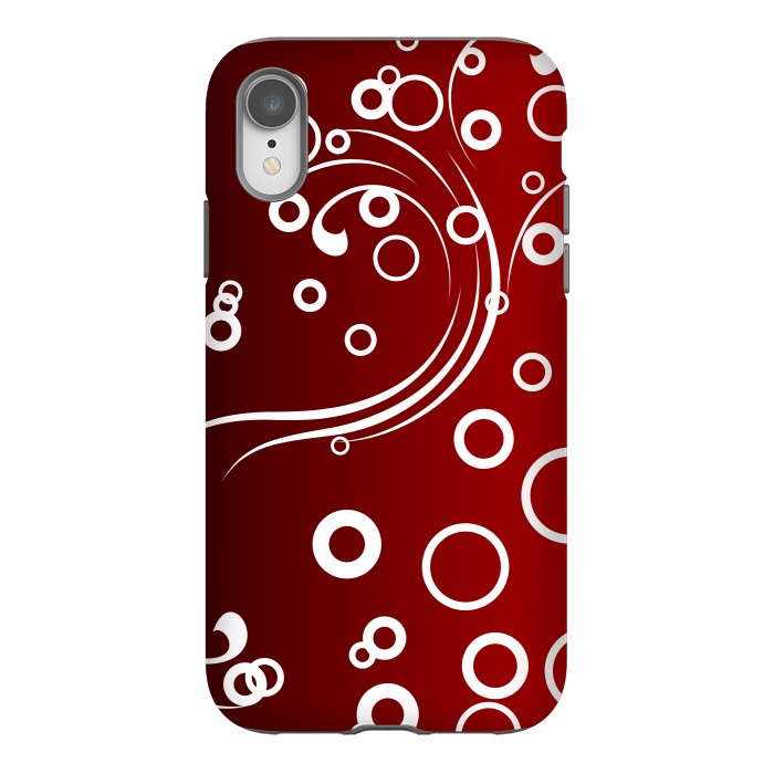 iPhone Xr StrongFit White Abstracts on Red by Texnotropio