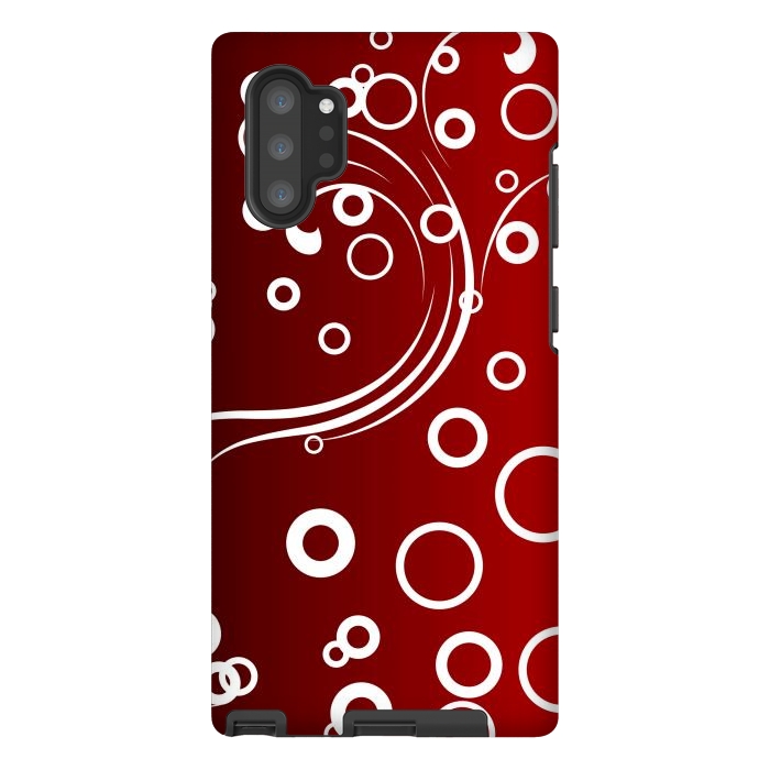 Galaxy Note 10 plus StrongFit White Abstracts on Red by Texnotropio