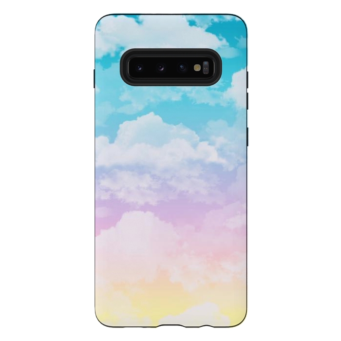 Galaxy S10 plus StrongFit Pastel Clouds by Julie Erin Designs