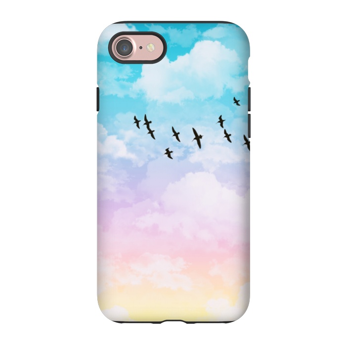 iPhone 7 StrongFit Pastel Clouds with Birds by Julie Erin Designs