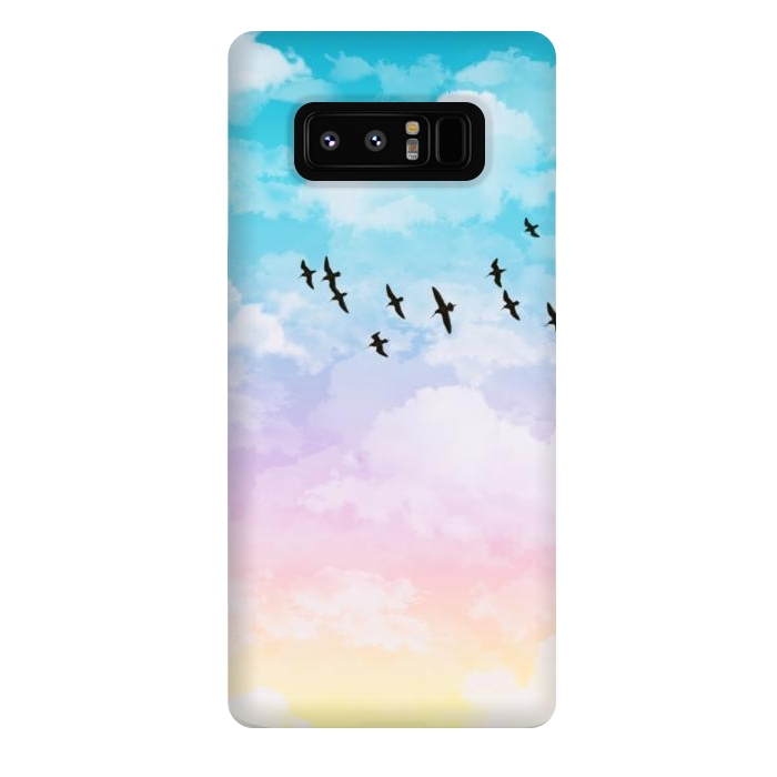 Galaxy Note 8 StrongFit Pastel Clouds with Birds by Julie Erin Designs