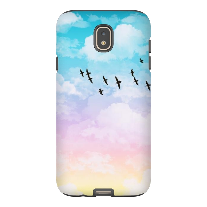 Galaxy J7 StrongFit Pastel Clouds with Birds by Julie Erin Designs