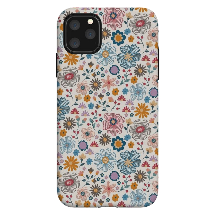 iPhone 11 Pro Max StrongFit Winter Wild Bloom  by TracyLucy Designs
