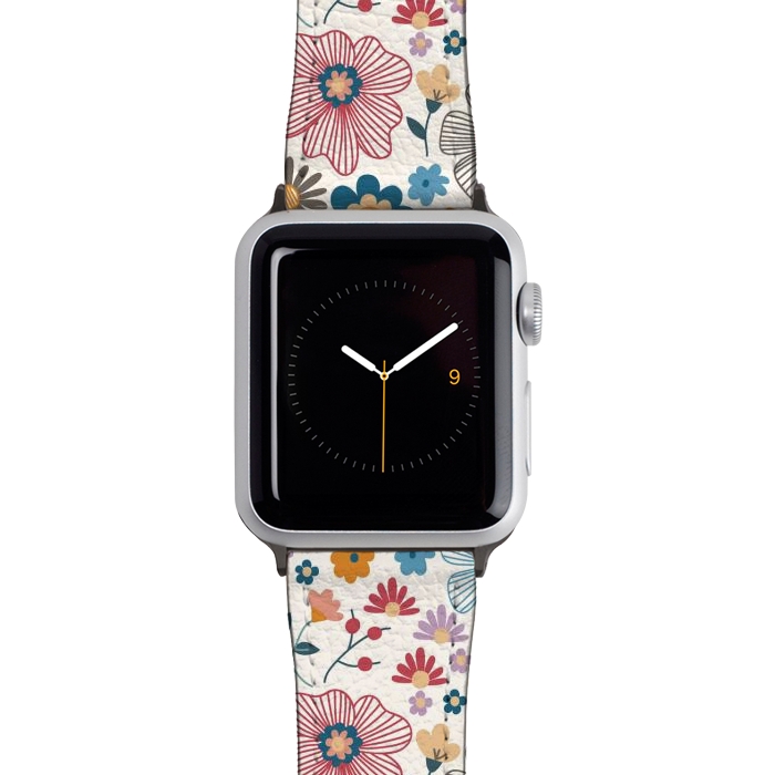 Watch 38mm / 40mm Strap PU leather Winter Wild Bloom  by TracyLucy Designs