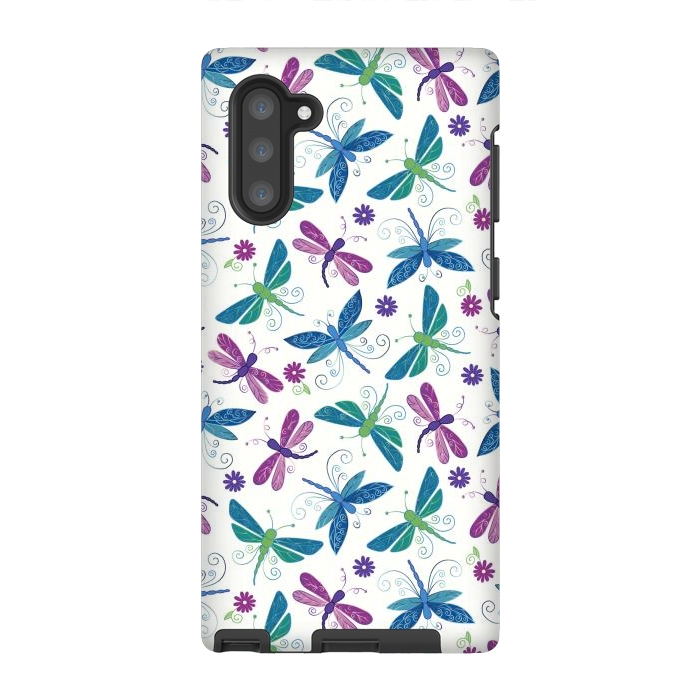 Galaxy Note 10 StrongFit Dragonflies by TracyLucy Designs