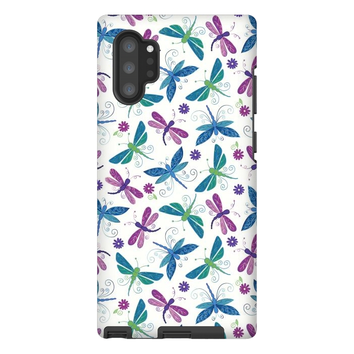 Galaxy Note 10 plus StrongFit Dragonflies by TracyLucy Designs