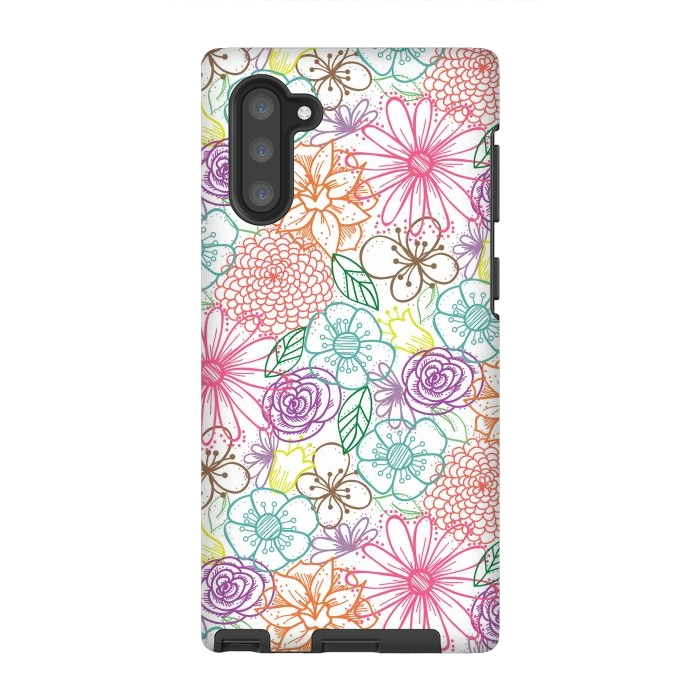 Galaxy Note 10 StrongFit Bright Floral by TracyLucy Designs