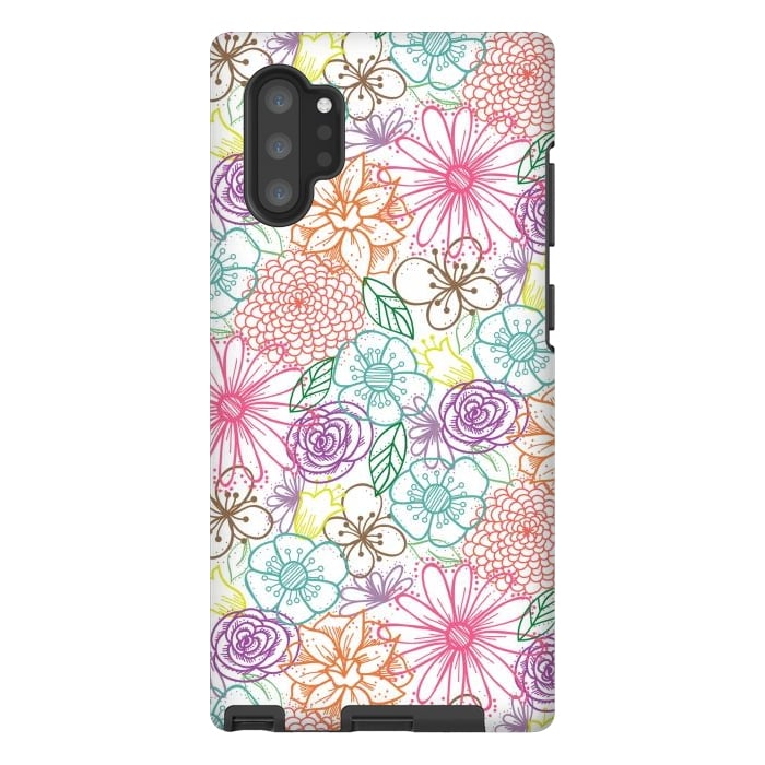 Galaxy Note 10 plus StrongFit Bright Floral by TracyLucy Designs