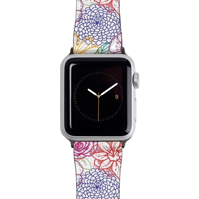 Watch 38mm / 40mm Strap PU leather Summer Bright Floral by TracyLucy Designs