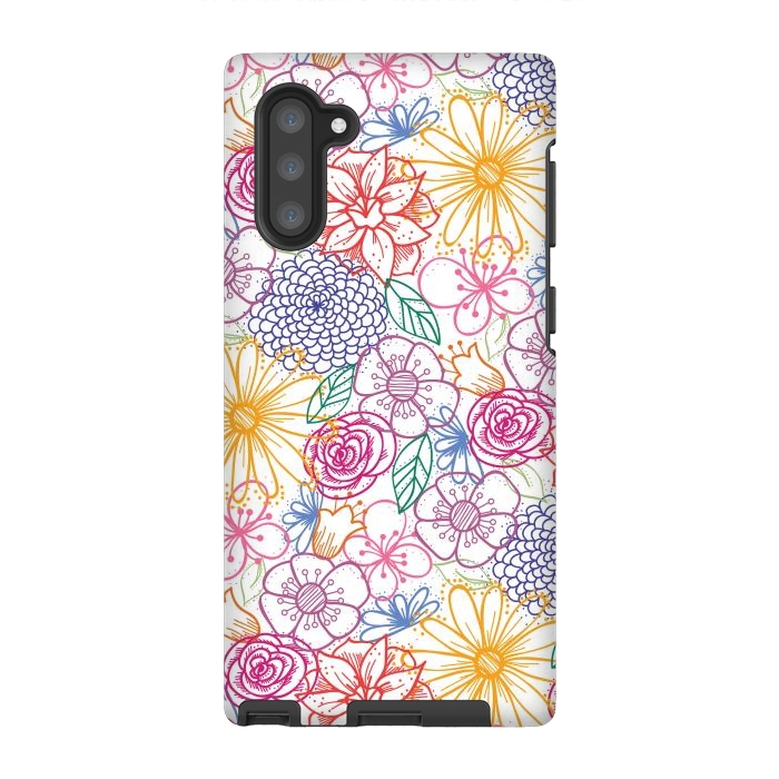 Galaxy Note 10 StrongFit Summer Bright Floral by TracyLucy Designs
