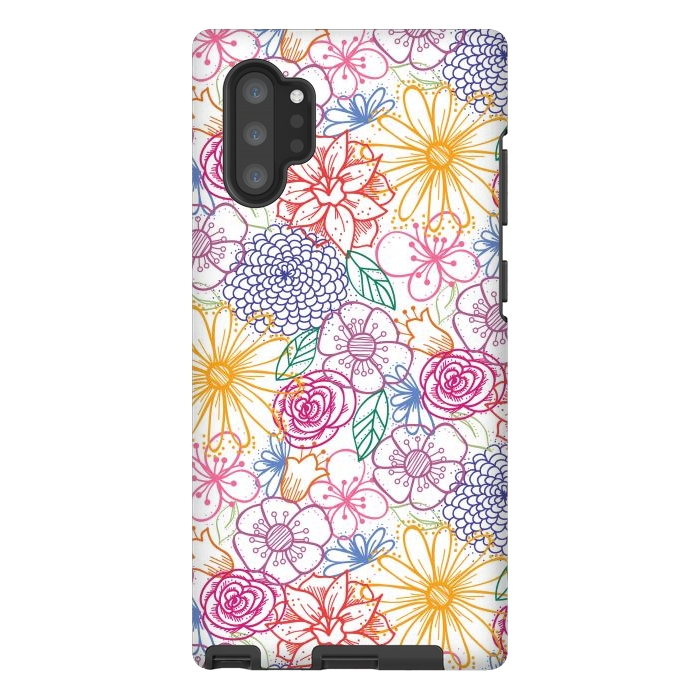 Galaxy Note 10 plus StrongFit Summer Bright Floral by TracyLucy Designs