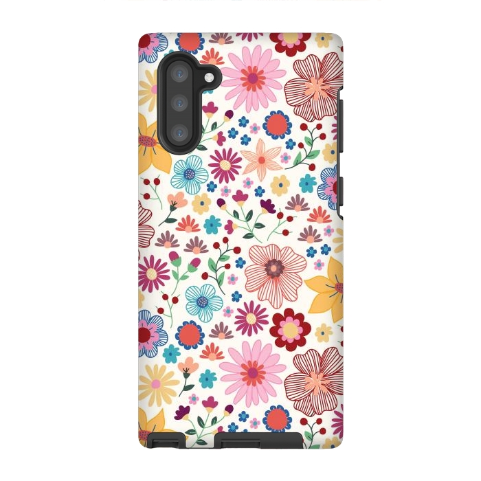 Galaxy Note 10 StrongFit Springtime Wild Bloom by TracyLucy Designs