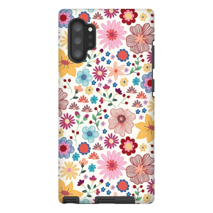 Galaxy Note 10 plus StrongFit Springtime Wild Bloom by TracyLucy Designs