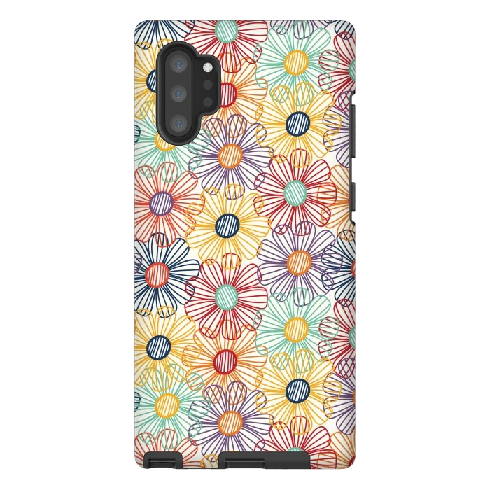 Galaxy Note 10 plus StrongFit RAINBOW FLORAL by TracyLucy Designs