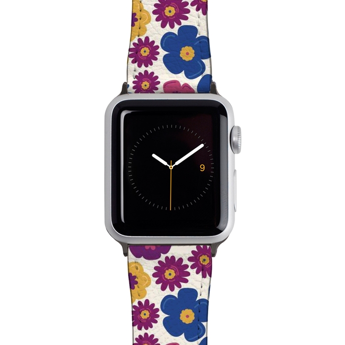 Watch 38mm / 40mm Strap PU leather Pop Floral by TracyLucy Designs