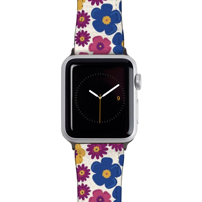 Watch 42mm / 44mm Strap PU leather Pop Floral by TracyLucy Designs