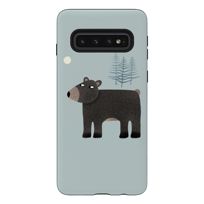 Galaxy S10 StrongFit The Bear, the Trees and the Moon by Nic Squirrell