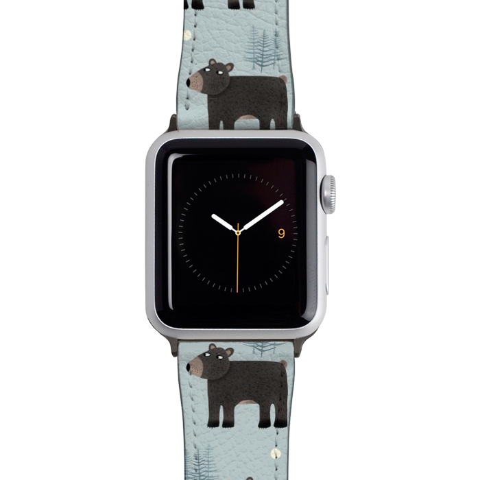 Watch 42mm / 44mm Strap PU leather The Bear, the Trees and the Moon by Nic Squirrell