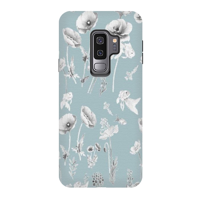 Galaxy S9 plus StrongFit Fishes & Garden-Powder Blue by ''CVogiatzi.