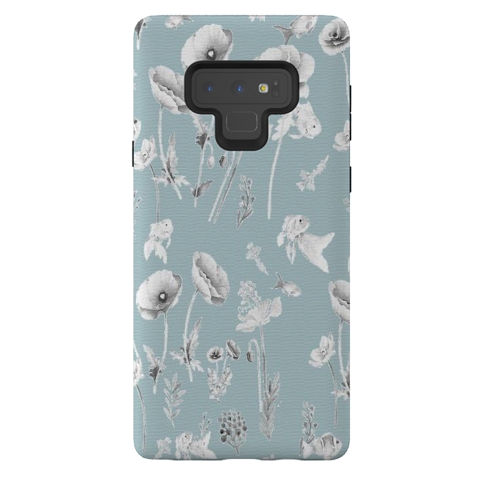 Galaxy Note 9 StrongFit Fishes & Garden-Powder Blue by ''CVogiatzi.