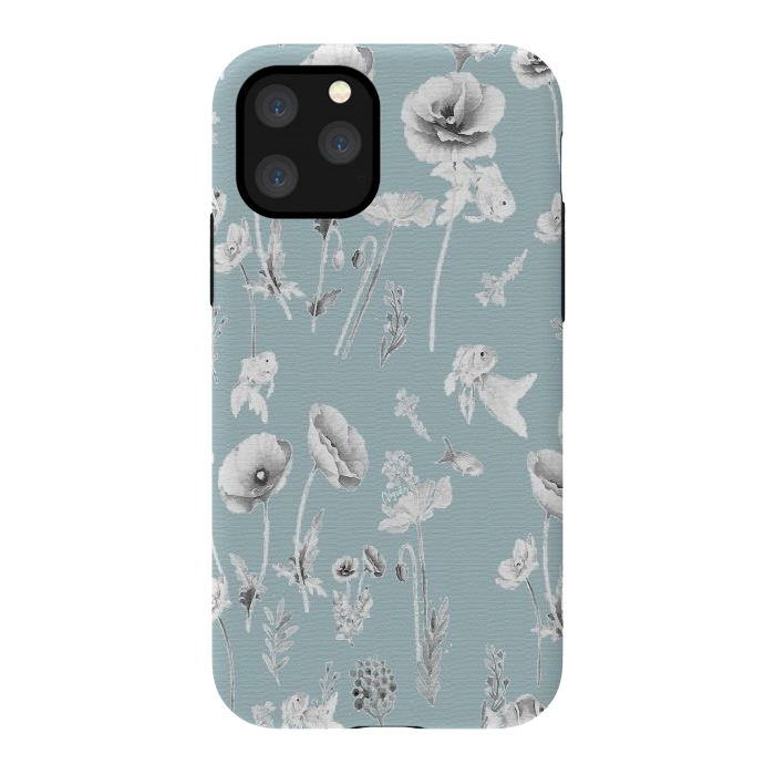 iPhone 11 Pro StrongFit Fishes & Garden-Powder Blue by ''CVogiatzi.