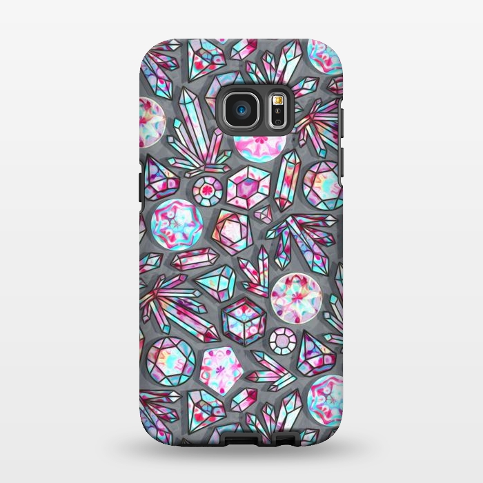 Galaxy S7 EDGE StrongFit Kaleidoscope Crystals - Grey  by Tigatiga