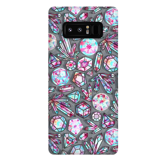 Galaxy Note 8 StrongFit Kaleidoscope Crystals - Grey  by Tigatiga