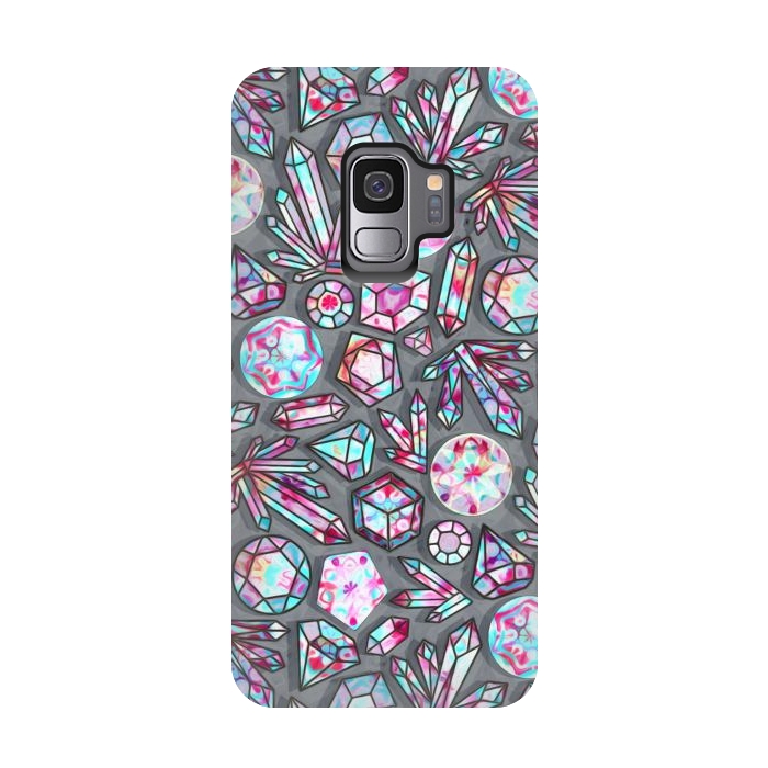 Galaxy S9 StrongFit Kaleidoscope Crystals - Grey  by Tigatiga