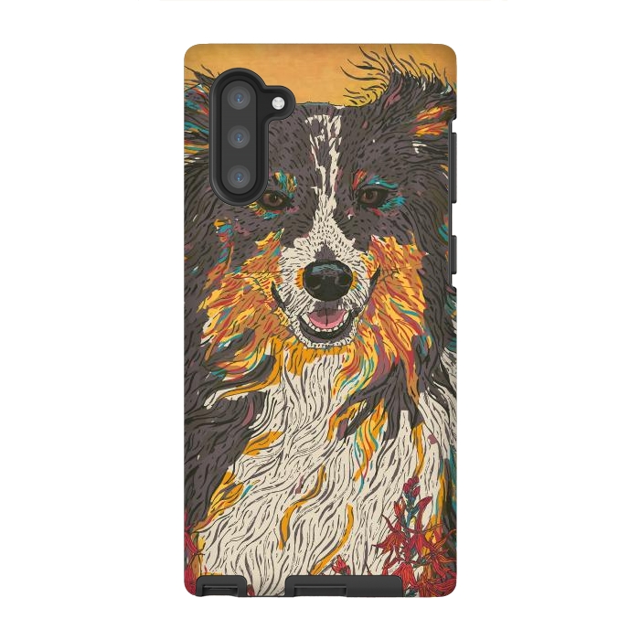 Galaxy Note 10 StrongFit Border Collie by Lotti Brown
