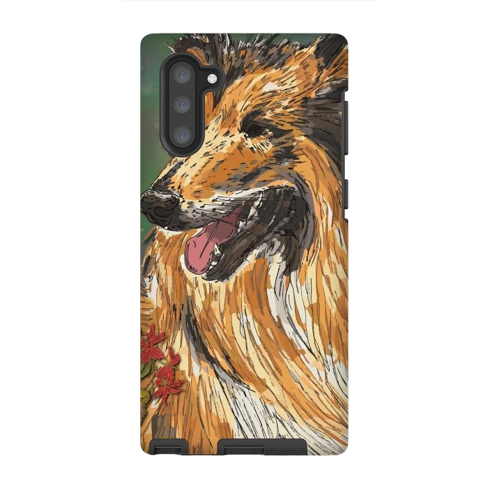 Galaxy Note 10 StrongFit Rough Collie (Summer) by Lotti Brown