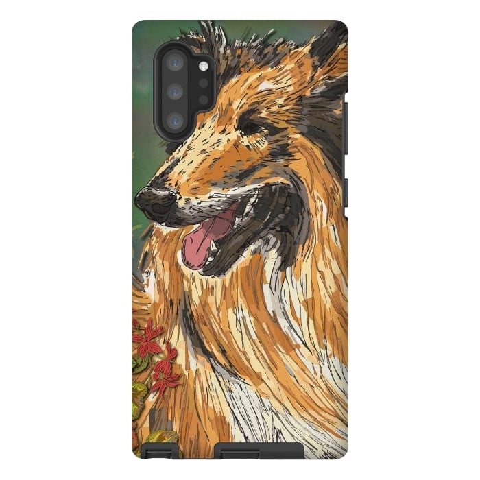 Galaxy Note 10 plus StrongFit Rough Collie (Summer) by Lotti Brown