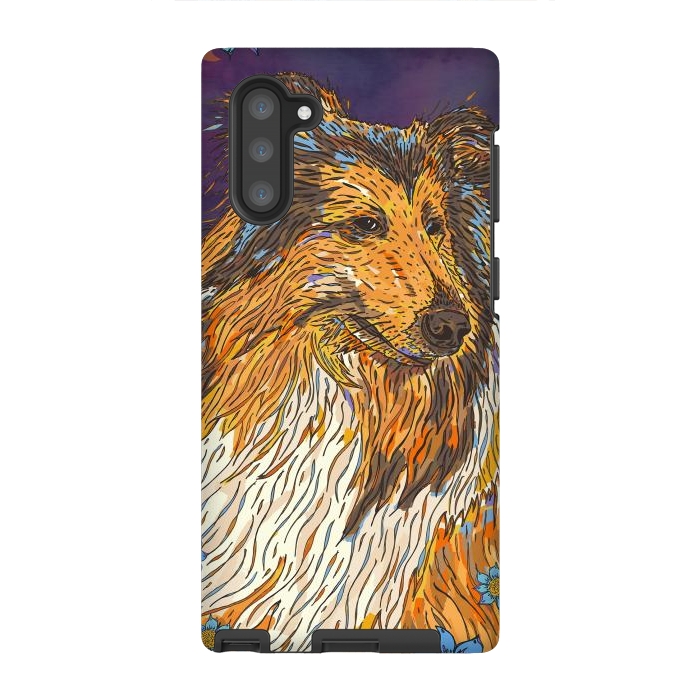 Galaxy Note 10 StrongFit Rough Collie by Lotti Brown