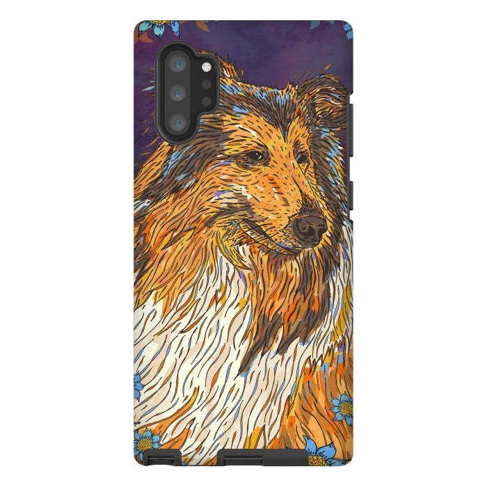 Galaxy Note 10 plus StrongFit Rough Collie by Lotti Brown