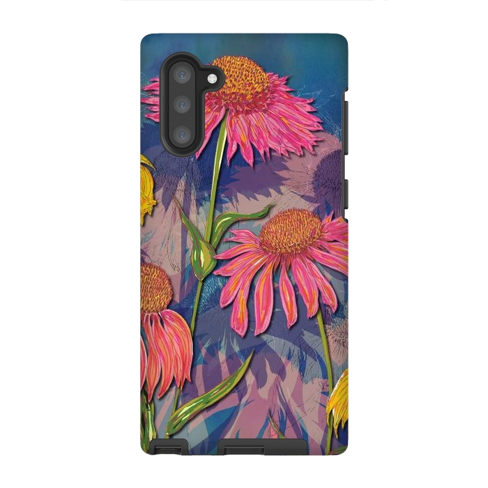 Galaxy Note 10 StrongFit Pink Coneflowers by Lotti Brown