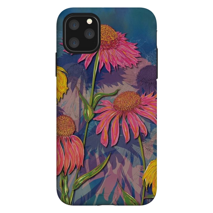 iPhone 11 Pro Max StrongFit Pink Coneflowers by Lotti Brown